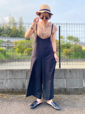 「Right-on（ライトオン）のアイテム（サロペット/オーバーオール）」を使った、tachanさん（レディース・166cm）の春コーディネート