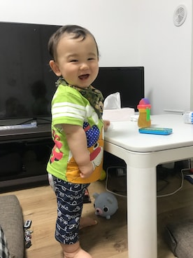 「生後11ヶ月」｜「アイテム（その他）」を使った、あおちゃんさん（キッズ・70cm）の春コーディネート