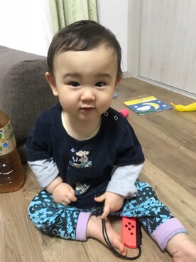 「生後11ヶ月」｜「アイテム（その他）」を使った、あおちゃんさん（キッズ・70cm）の春コーディネート