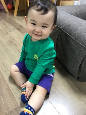 「生後11ヶ月」｜「アイテム（その他）」を使った、あおちゃんさん（キッズ・70cm）の春コーディネート