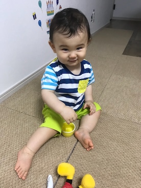 「生後11ヶ月」｜「アイテム（その他）」を使った、あおちゃんさん（キッズ・70cm）の春コーディネート