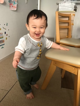 「生後11ヶ月」｜「アイテム（その他）」を使った、あおちゃんさん（キッズ・70cm）の春コーディネート