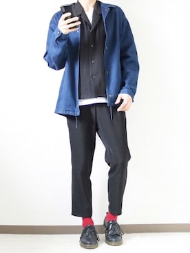 「デニムコーチジャケット」｜hikaruさん（メンズ・173cm）の夏コーディネート