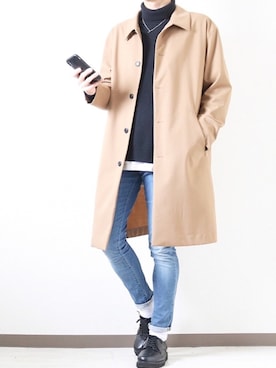 「アイテム（ステンカラーコート）」を使った、hikaruさん（メンズ・173cm・20代）の秋コーディネート