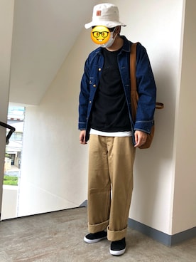 「IKUMI（イクミ）のアイテム（トップス）」を使った、くろぶちさん（メンズ・182cm）の春コーディネート