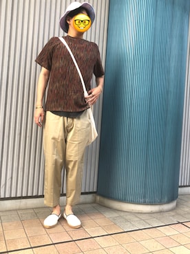 「SHIPS JET BLUE（シップスジェットブルー）のアイテム（スリッポン）」を使った、くろぶちさん（メンズ・182cm）の夏コーディネート