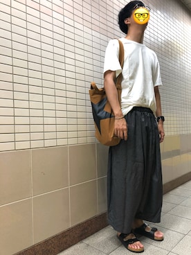 「CONVERSE TOKYO（コンバーストウキョウ）のアイテム（ショルダーバッグ）」を使った、くろぶちさん（メンズ・182cm）の夏コーディネート