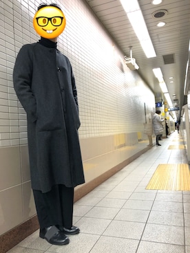 「HARE（ハレ）のアイテム（スリッポン）」を使った、くろぶちさん（メンズ・182cm）の冬コーディネート