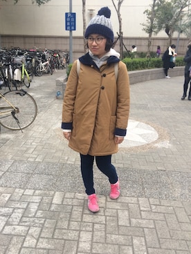 「暖暖陽光」｜圓さん（レディース・153cm）の冬コーディネート