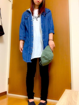 「BBQ」｜「アイテム（その他アウター）」を使った、@eri.さん（レディース・162cm）の夏コーディネート