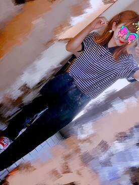 「apres jour（アプレジュール）のアイテム（デニムパンツ、ブルー系）」を使った、minoriさん（レディース・152cm）の夏コーディネート