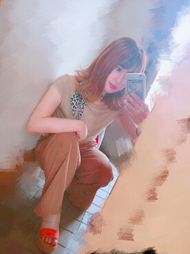 「WEGO（ウィゴー）のアイテム（Tシャツ/カットソー、ベージュ系）」を使った、minoriさん（レディース・152cm）の夏コーディネート