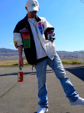 「UP START（アップスタート）のアイテム（ジャケット/アウター）」を使った、月冬さん（メンズ・170cm）の春コーディネート