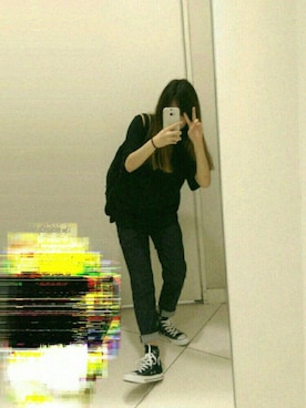 「UNIQLO（ユニクロ）のアイテム（デニムパンツ、ブルー系）」を使った、☀︎さん（レディース・155cm）の春コーディネート