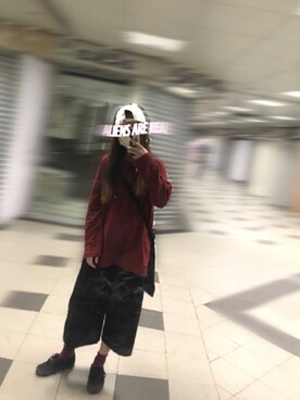 「VANS（バンズ）のVANS ヴァンズ VN-0EE3BKA AUTHENTIC BLACK/BLACK（スニーカー、ブラック系）」を使った、☀︎さん（レディース・155cm）の冬コーディネート