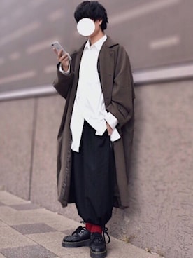 「厚底」｜「アイテム（ステンカラーコート）」を使った、tendon...🚶‍♂️さん（メンズ・168cm）の冬コーディネート