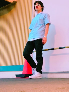 「黒パンツ」｜亀吉さん（メンズ・163cm）の秋コーディネート