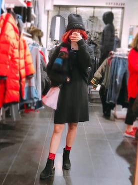 「MONKI（モンキ）のアイテム（帽子）」を使った、搭不搭搭搭さん（レディース・162cm）の秋コーディネート