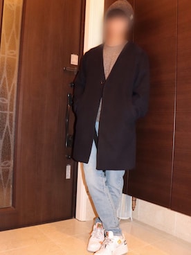 「Abercrombie&Fitch（アバークロンビーアンドフィッチ）のアイテム（ニット/セーター）」を使った、ryoさん（メンズ・179cm）の冬コーディネート
