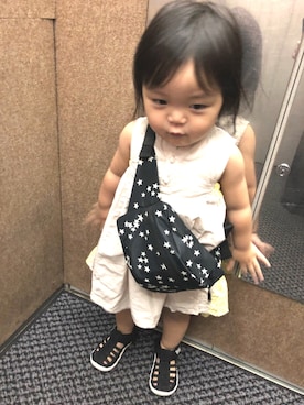 「allolun.（オールオルン）のアイテム（ワンピース/ドレス）」を使った、はぁちゃんさん（キッズ・90cm）の夏コーディネート