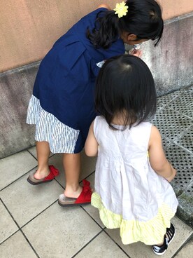 「allolun.（オールオルン）のアイテム（ワンピース/ドレス）」を使った、はぁちゃんさん（キッズ・90cm）の夏コーディネート