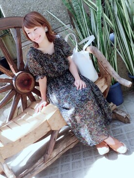 「アイテム（イヤリング）」を使った、かおりさん（レディース・154cm・20代）の夏コーディネート