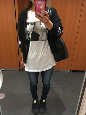 「VENCEEXCHANGE（ヴァンスエクスチェンジ）のアイテム（ブルゾン）」を使った、かおりさん（レディース・154cm）の秋コーディネート