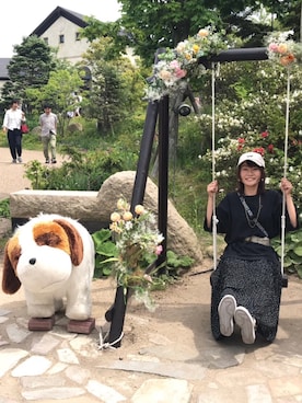 「SHEL’TTER（シェルター）のアイテム（アクセサリー）」を使った、かおりさん（レディース・154cm）の春コーディネート