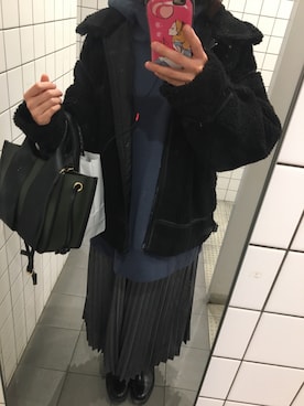 「アイテム（ブルゾン）」を使った、かおりさん（レディース・154cm・30代）の冬コーディネート