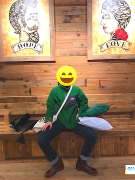 「THE NORTH FACE（ザノースフェイス）のアイテム（ジャケット/アウター、グリーン系）」を使った、S.Tさん（メンズ・173cm）の冬コーディネート
