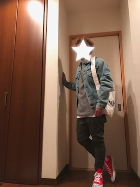 「アイテム（アンダーウェア、ホワイト系）」を使った、kobaさん（メンズ・171cm）の冬コーディネート