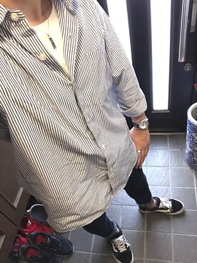 Gu ブロードストライプシャツ 長袖 を使ったメンズ人気ファッションコーディネート Wear