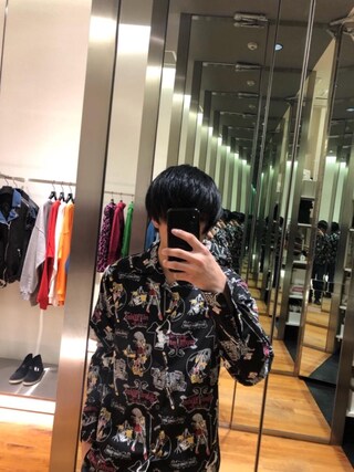 HYSTERIC GLAMOUR×GHOST WOLVES/バンドカラー長袖 SKULL BERRY柄 コンパクトジャケット|HYSTERIC GLAMOUR WOMEN