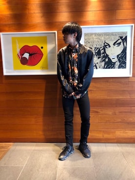 「HYSTERIC GLAMOUR（ヒステリックグラマー）のアイテム（スカジャン）」を使った、らいさん（メンズ・168cm）の春コーディネート