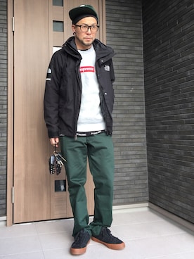 「northface」｜「アイテム（スウェット）」を使った、コチコチさん（メンズ・171cm）の冬コーディネート