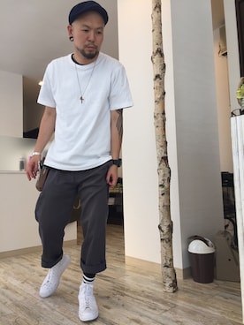 「ct70」｜「アイテム（ハンチング/ベレー帽）」を使った、コチコチさん（メンズ・171cm）の夏コーディネート