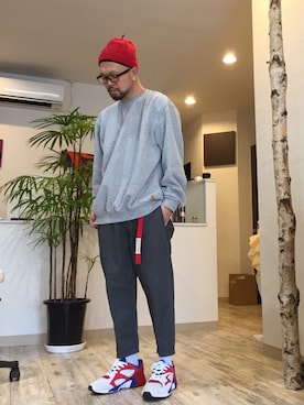 「傳 tutaee（ツタエ）のアイテム」を使った、コチコチさん（メンズ・171cm）の冬コーディネート