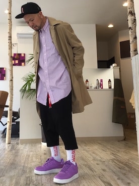 「black eye patch」｜「アイテム（ジャケット/アウター）」を使った、コチコチさん（メンズ・171cm）の春コーディネート