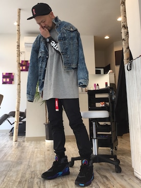 「black eye patch」｜「アイテム（ジャケット/アウター）」を使った、コチコチさん（メンズ・171cm）の春コーディネート