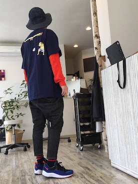 「PHENOMENON（フェノメノン）のアイテム（パンツ）」を使った、コチコチさん（メンズ・171cm）の春コーディネート