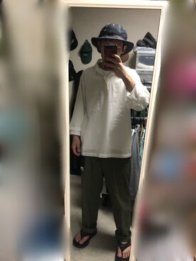 「OLDMAN（オールドマン）のアイテム」を使った、ハレさん（メンズ・168cm）の夏コーディネート