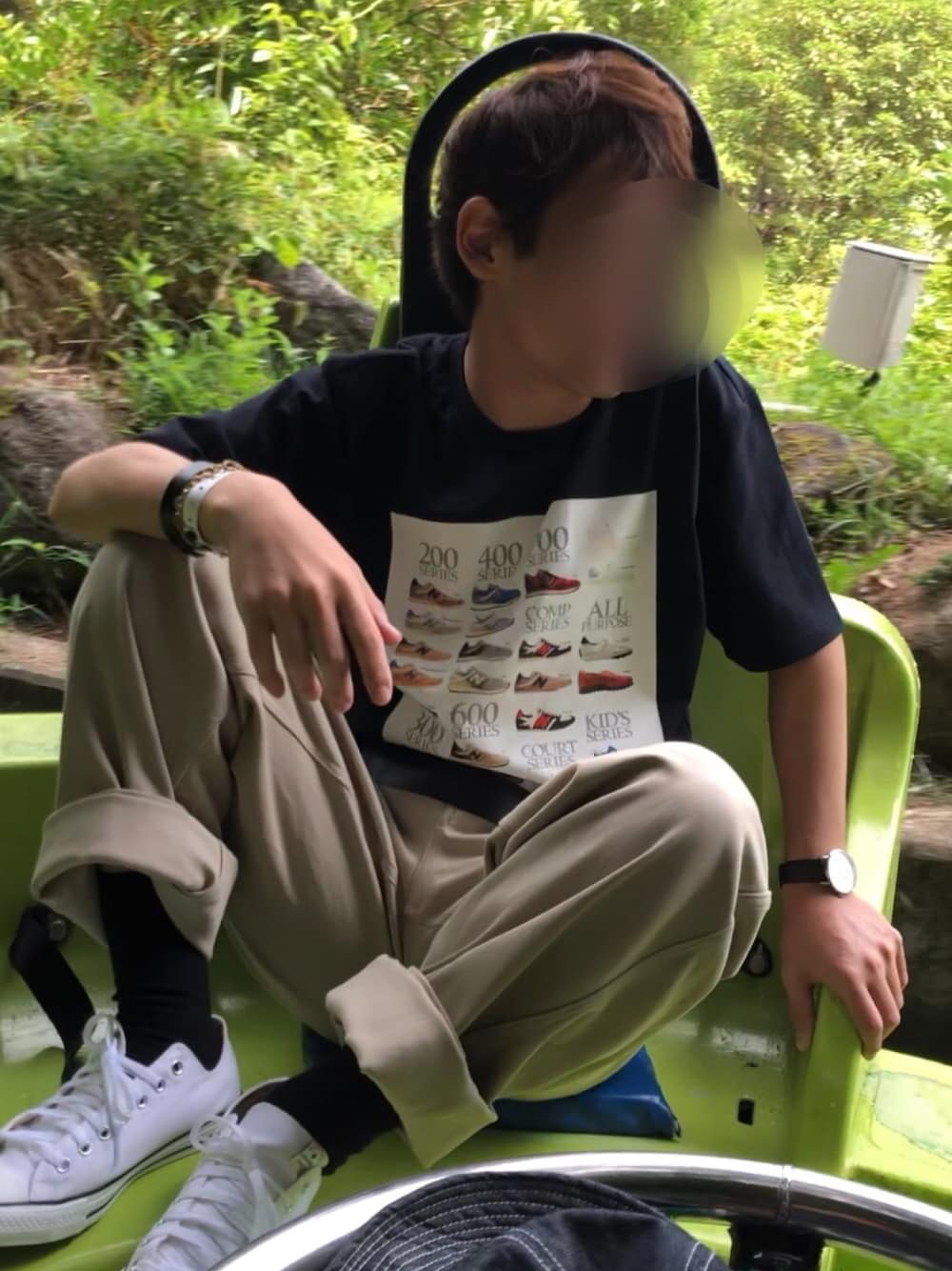 「マーガレット・ハウエル(MARGARET HOWELL)、コンバース、ニューバランス、フリークスストア(FREAK'S STORE)、カジユアル、ワイドパンツ、スニーカー、低身長、おしゃれさんと繋がりたい、夏コーデ」｜「NEW BALANCEのアイテム（シャツ/ブラウス、ブラック系）」を使った、ハレさん（メンズ・167cm）の夏コーディネートの1枚目の写真