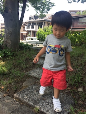 「SHARE PARK（シェアパーク）のアイテム」を使った、たか☺︎さん（キッズ・90cm）の夏コーディネート