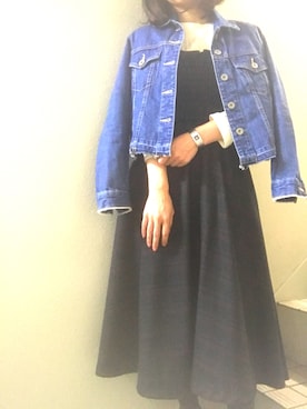 「Another Edition（アナザーエディション）のアイテム（デニムジャケット）」を使った、maminaさん（レディース・150cm）の春コーディネート