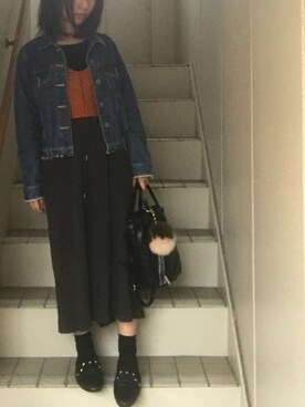 「Another Edition（アナザーエディション）のアイテム（デニムジャケット）」を使った、maminaさん（レディース・150cm）の秋コーディネート