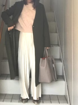 「ISOOK（アイスー）のアイテム（ニット/セーター）」を使った、maminaさん（レディース・150cm）の冬コーディネート