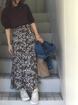 「Another Edition（アナザーエディション）のアイテム（デニムジャケット）」を使った、maminaさん（レディース・150cm）の春コーディネート