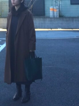 「セリーヌ」｜「アイテム（その他アウター）」を使った、maminaさん（レディース・150cm）の冬コーディネート