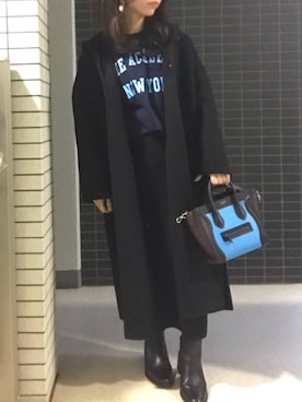 「CELINE」｜「アイテム（スウェット）」を使った、maminaさん（レディース・150cm）の冬コーディネート