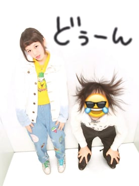 「プリクラ」｜「アイテム（デニムジャケット）」を使った、どれみさん（レディース・155cm）の夏コーディネート